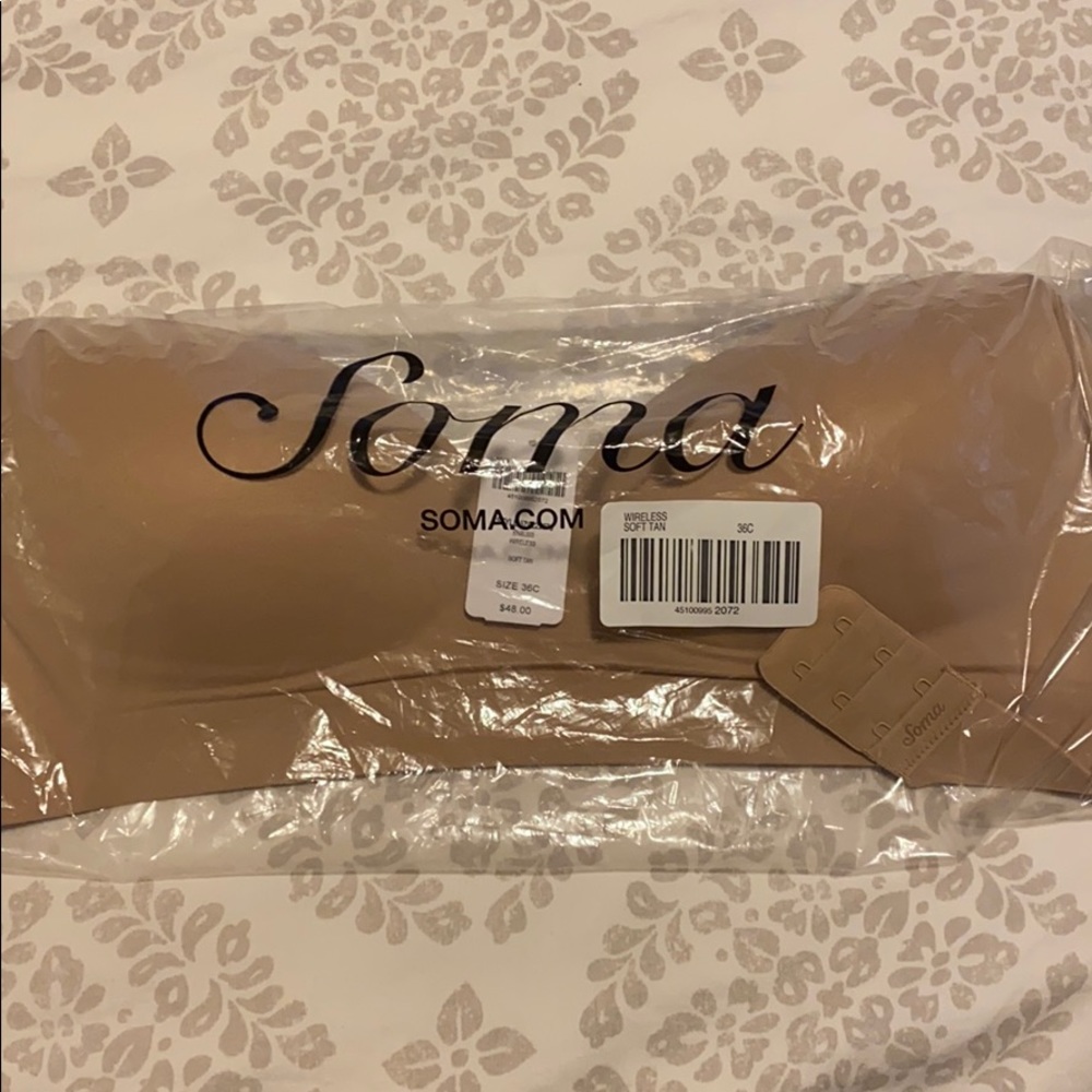 Soma NWT Enbliss Wireless Bra 36C Soft Tan
